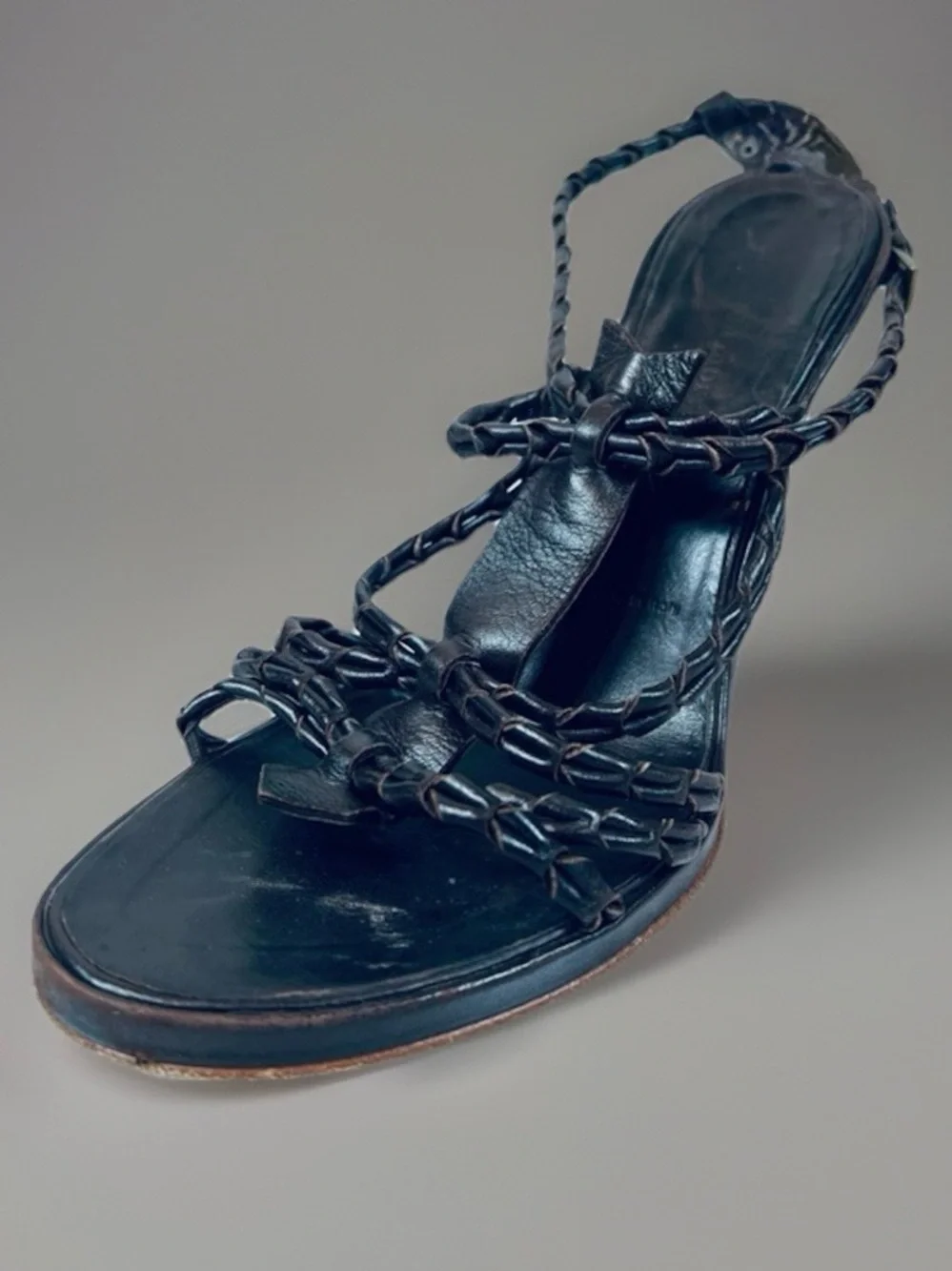 Sigerson Morrison Brown Strappy LEATHER Wedge Shoe